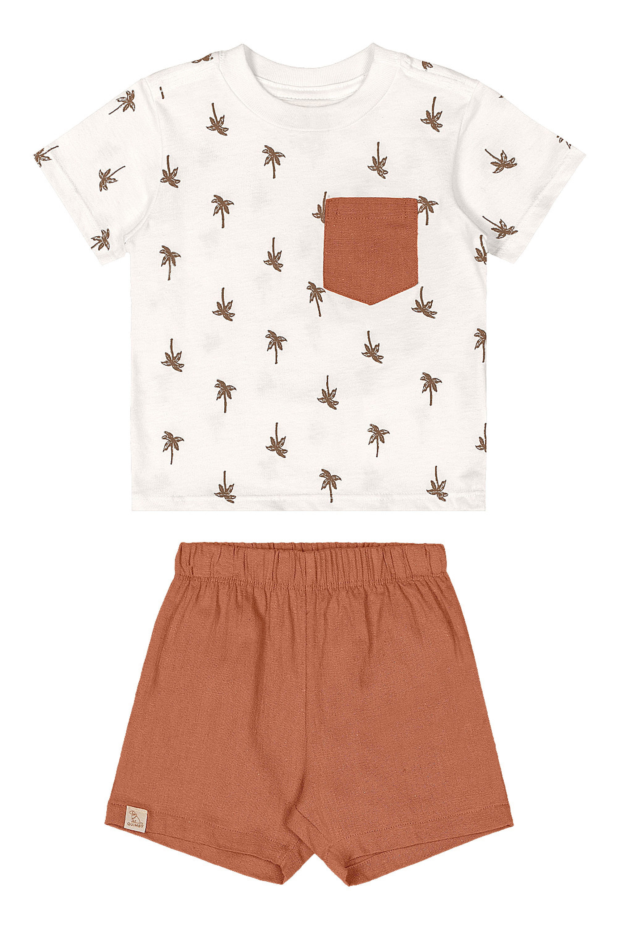 Conjunto Bebê Menino com Camiseta Estampada e Bermuda (Off White) Quimby - Imagem 20